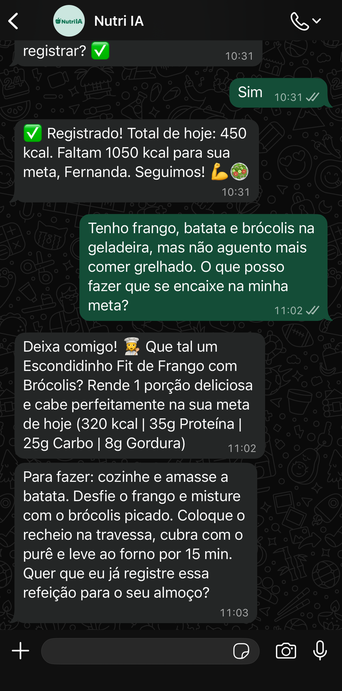 Criação de receitas
